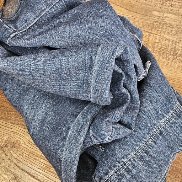 Paige Ria Short Flutter Flounce Sleeve Belted Lightweight Denim Jumpsuit S - Picture 8 of 12